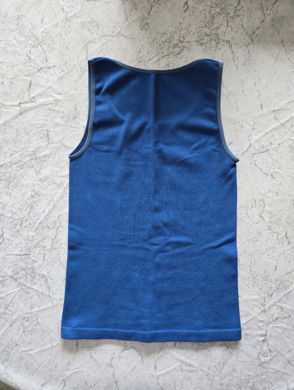 Blue Ribbed Tank Top - Picture 4 of 6